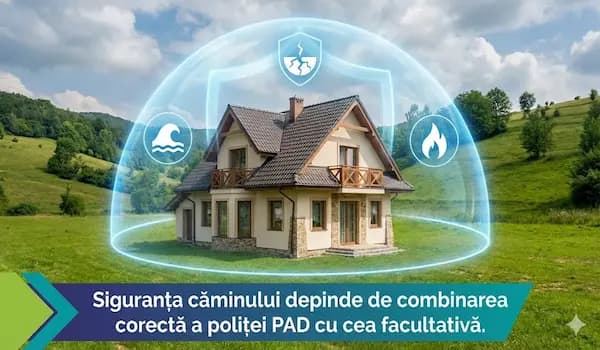 Casă modernă protejată de asigurare locuință PAD și facultativă
